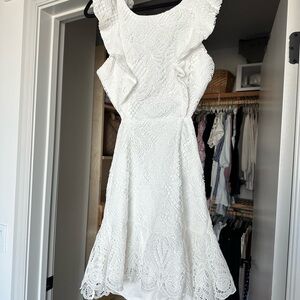 Selfie Leslie White Ruffled Tiered Mini Dress